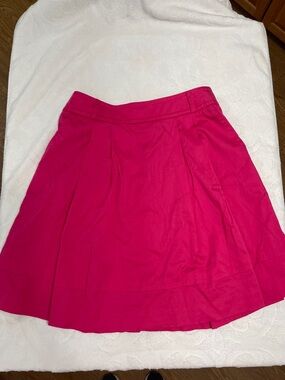 WHBM Pink Pleated w/ Pockets A-Line Midi Skirt - Sz 2